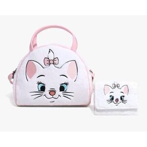 NEW Loungefly Disney‎ The Aristocats Marie Fuzzy Crossbody Handbag & WALLET Set!